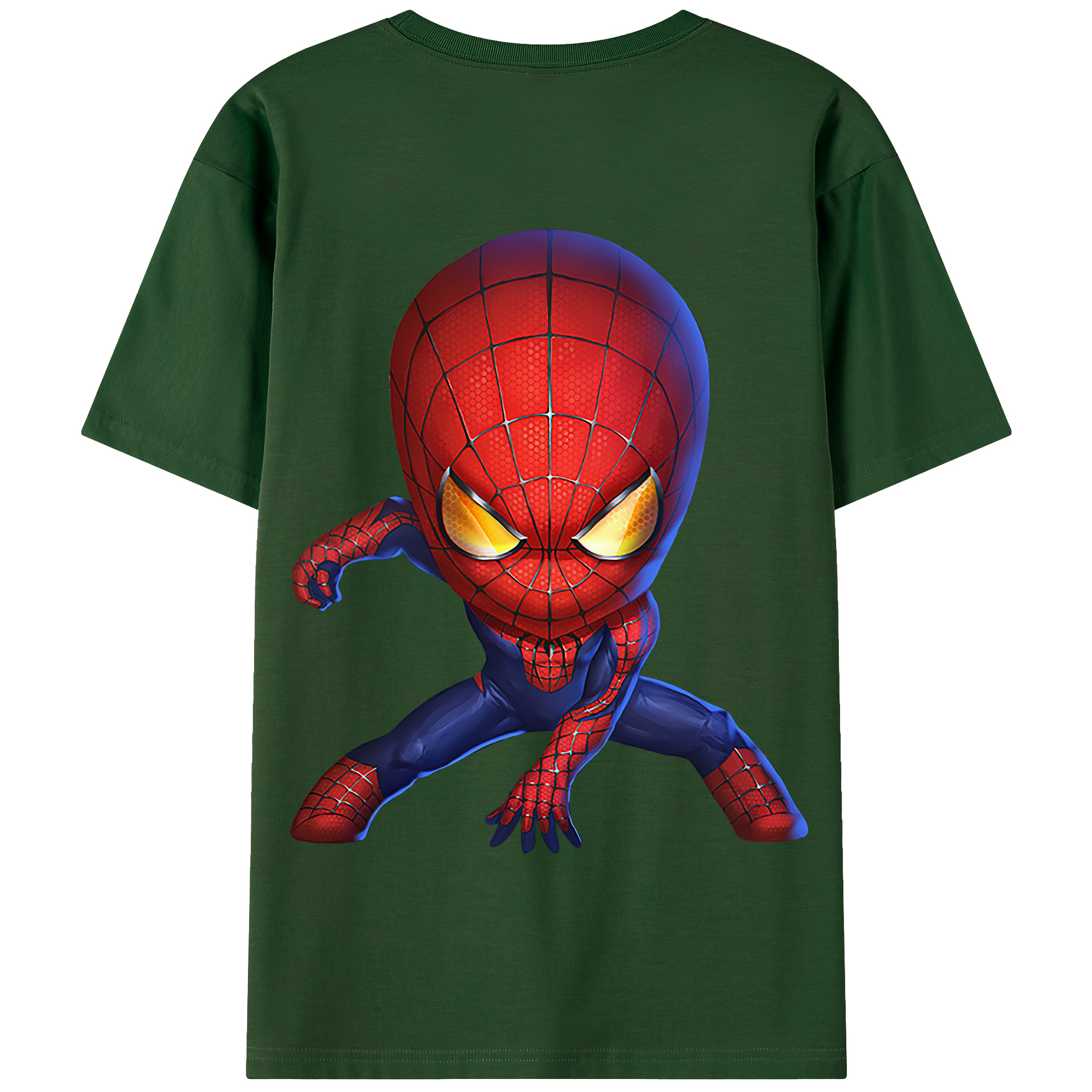 （画像用） Spider Man スパイダーマン 綿100％半袖Tシャツ（背面プリント）